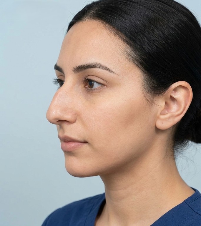 Fotografía antes de cirugía de rinoplastia