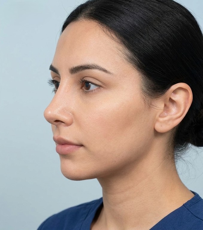 Resultado después de cirugía de rinoplastia ultrasónica