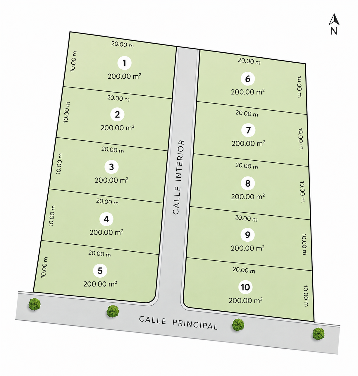 Plano Fraccionamiento Privada Calle Principal